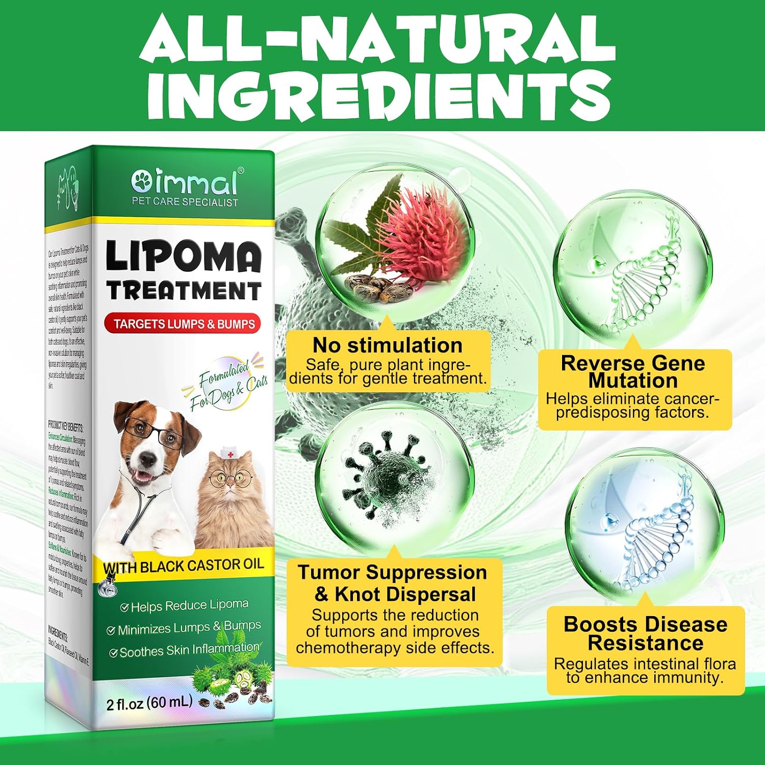 Aceite de Ricino para el Tratamiento de Lipomas en Perros y Gatos – 59 ml