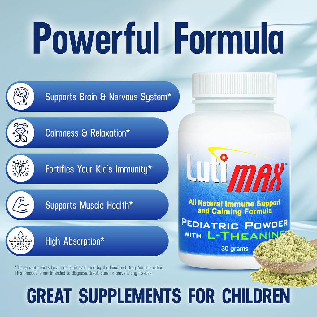 Lutimax Pediatric Powder - Suplemento Infantil con Luteolina, Rutina y L-Teanina (100 porciones)