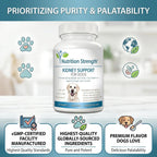 Nutrition Strength Kidney Support for Dogs - Apoyo Renal, Vejiga y Tracto Urinario, con Arándano Rojo Orgánico y Astrágalo, 120 Comprimidos Masticables