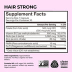 HUM Hair Strong - Suplemento para el Cabello con Biotina, Zinc y Vitaminas B12, 30 Cápsulas Veganas