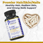 Premier Research Labs Complemento para Cabello, Piel y Uñas con Queratina, Calcio y Magnesio - 60 Cápsulas Vegetarianas