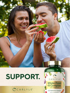 Carlyle Complejo B con Mezcla de Alimentos Integrales | 240 Cápsulas | con B1, B2, B6, B12, Biotina, Niacina y Metilfolato | Suplemento Vegetariano, No GMO y Sin Gluten