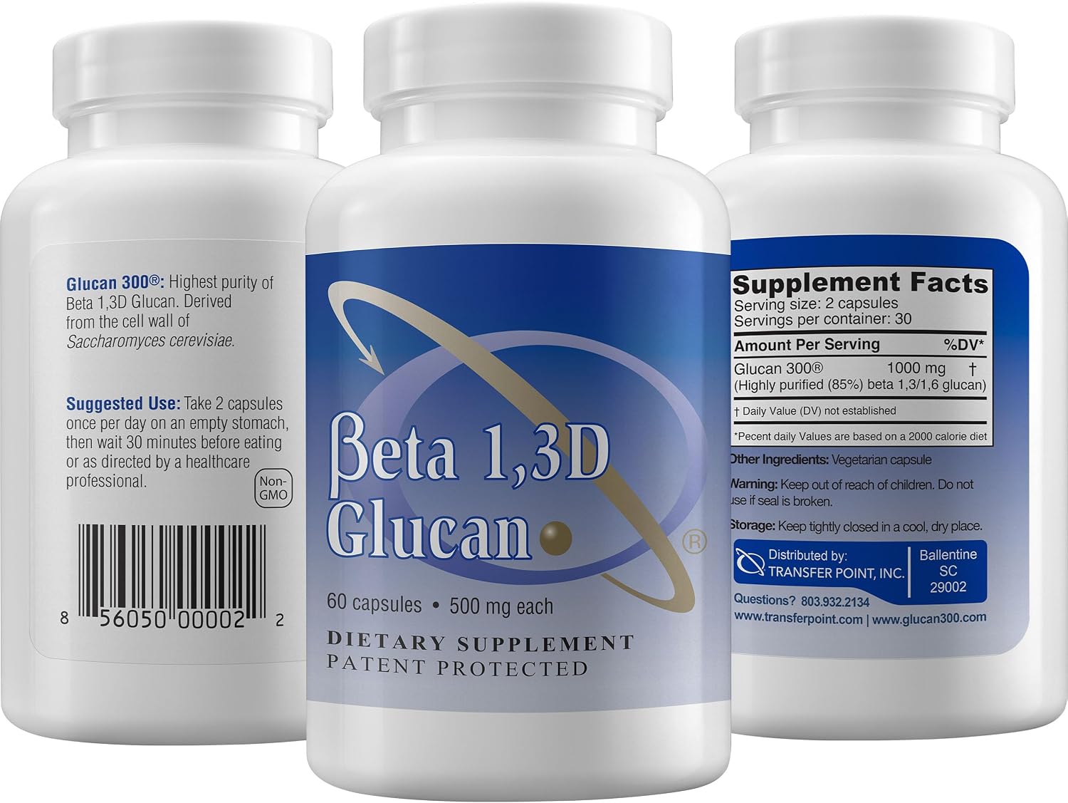 Transfer Point Beta 1,3D Glucano 500 mg, 60 Cápsulas