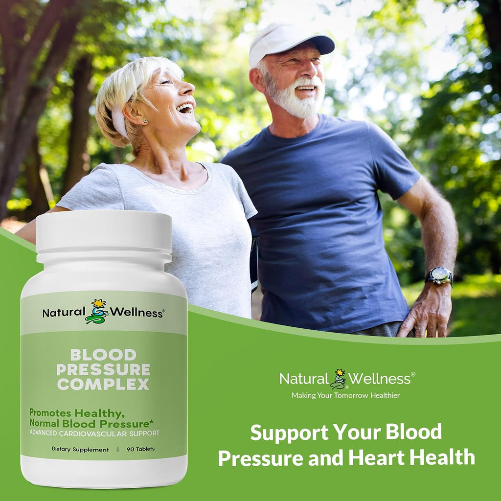Blood Pressure Complex – Mezcla de hierbas y nutrientes para una tensión arterial saludable, circulación, función cardíaca y apoyo al estrés – 90 comprimidos
