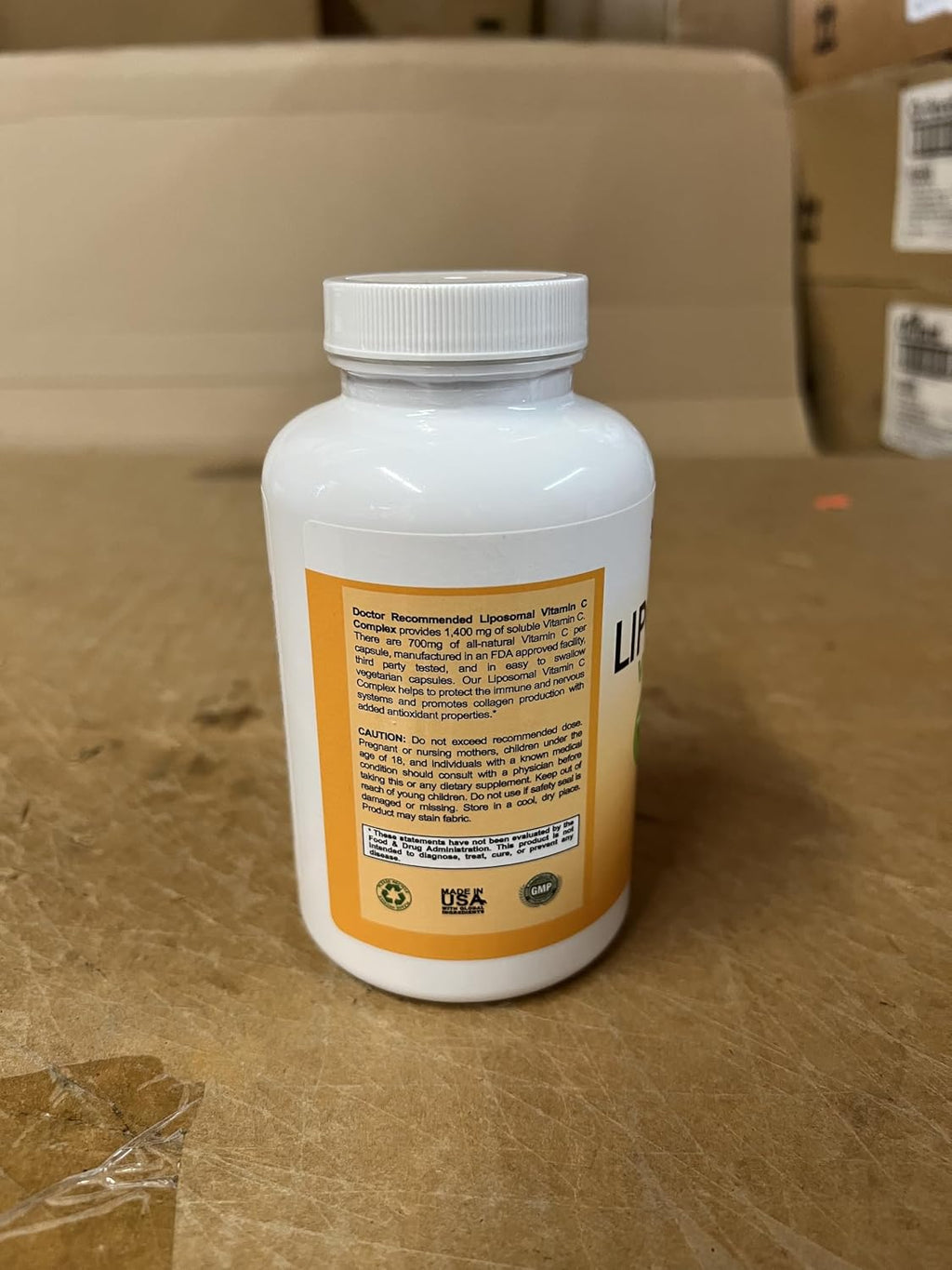 Vitamina C Liposomal 1400mg por Dosis – Alta Absorción, 180 Cápsulas Vegetales (2 Frascos)