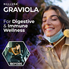 Hallusa Natural Graviola Soursop 800mg - 60 Cápsulas - Complemento Alimenticio de Guanábana
