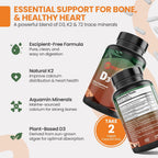 EarthNutri Vitamina D3 + K2 5000 UI con MenaQ7 y Aquamin, 60 Cápsulas