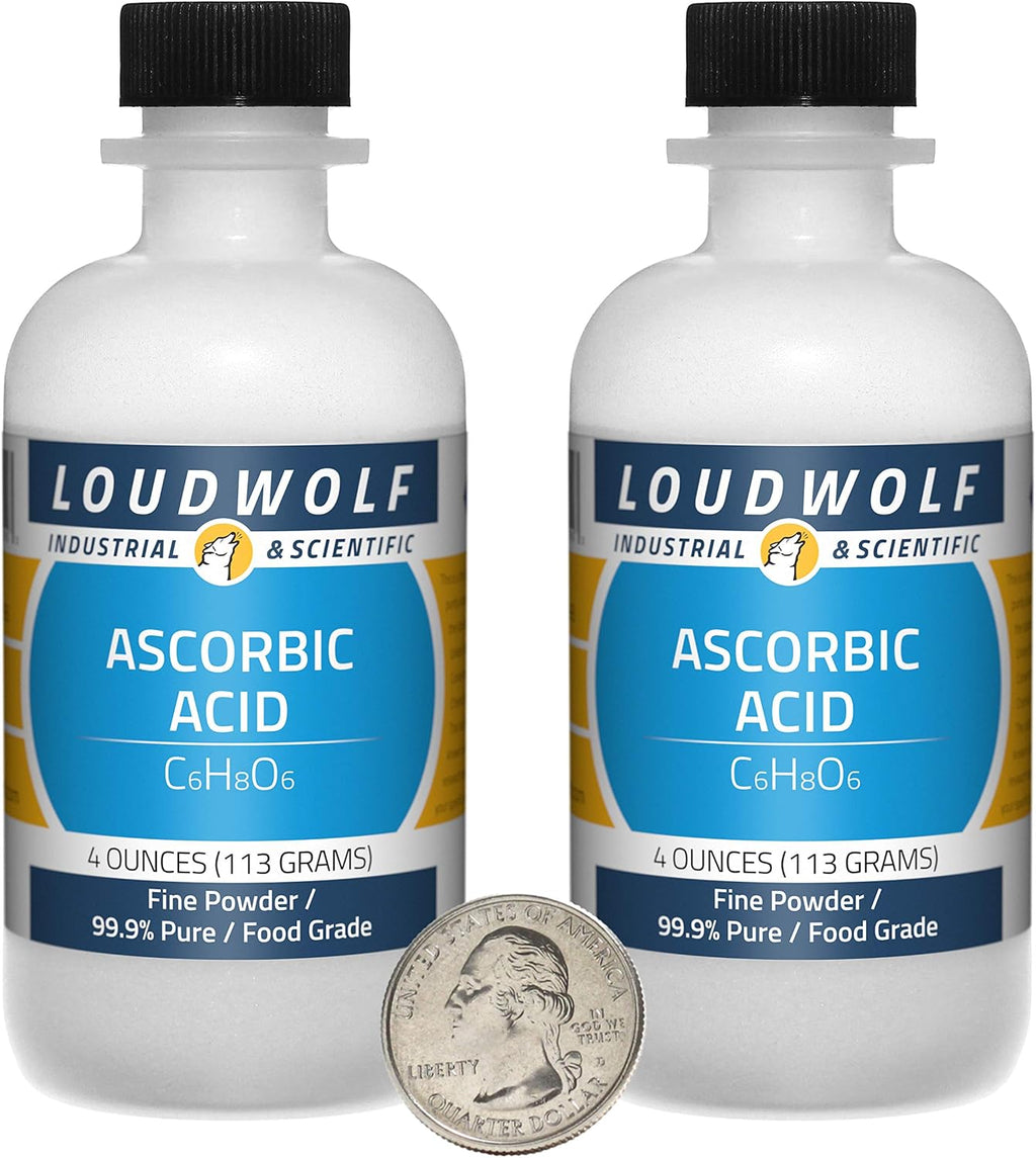 Ácido Ascórbico / 1.5 Libras / 3 Botellas / 99.9% Pureza Alimentaria / Polvo Fino