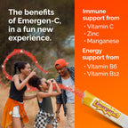 Emergen-C Kidz Crystals – Suplemento de Vitamina C con Zinc y Vitaminas B – Sabor Fresa Chispeante – 56 Sticks