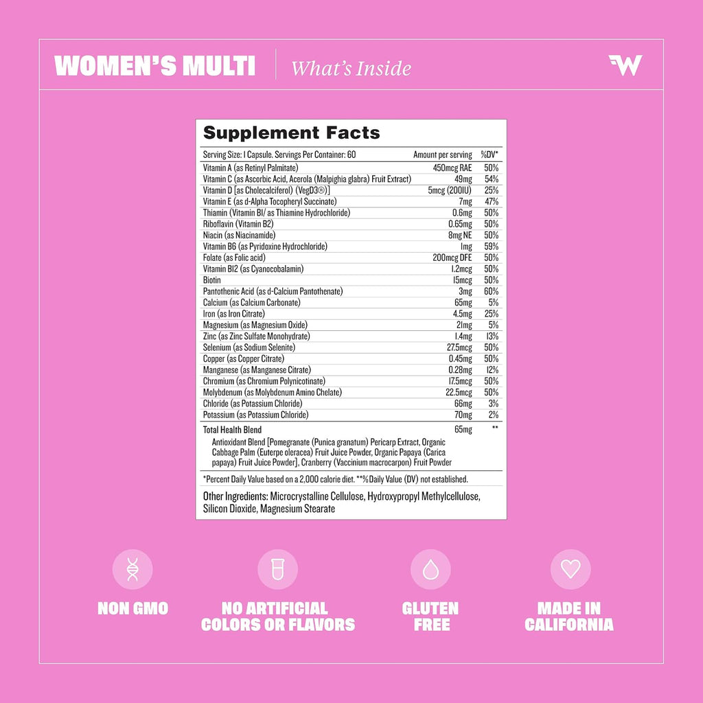 Health by Habit Suplemento Multivitamínico para Mujeres 2 Pack (120 Cápsulas) - 23 Vitaminas y Minerales Esenciales