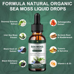 (2 Pack) Gotas Líquidas de Sea Moss con Aceite de Nigella, Soursop y Algas Irish Moss