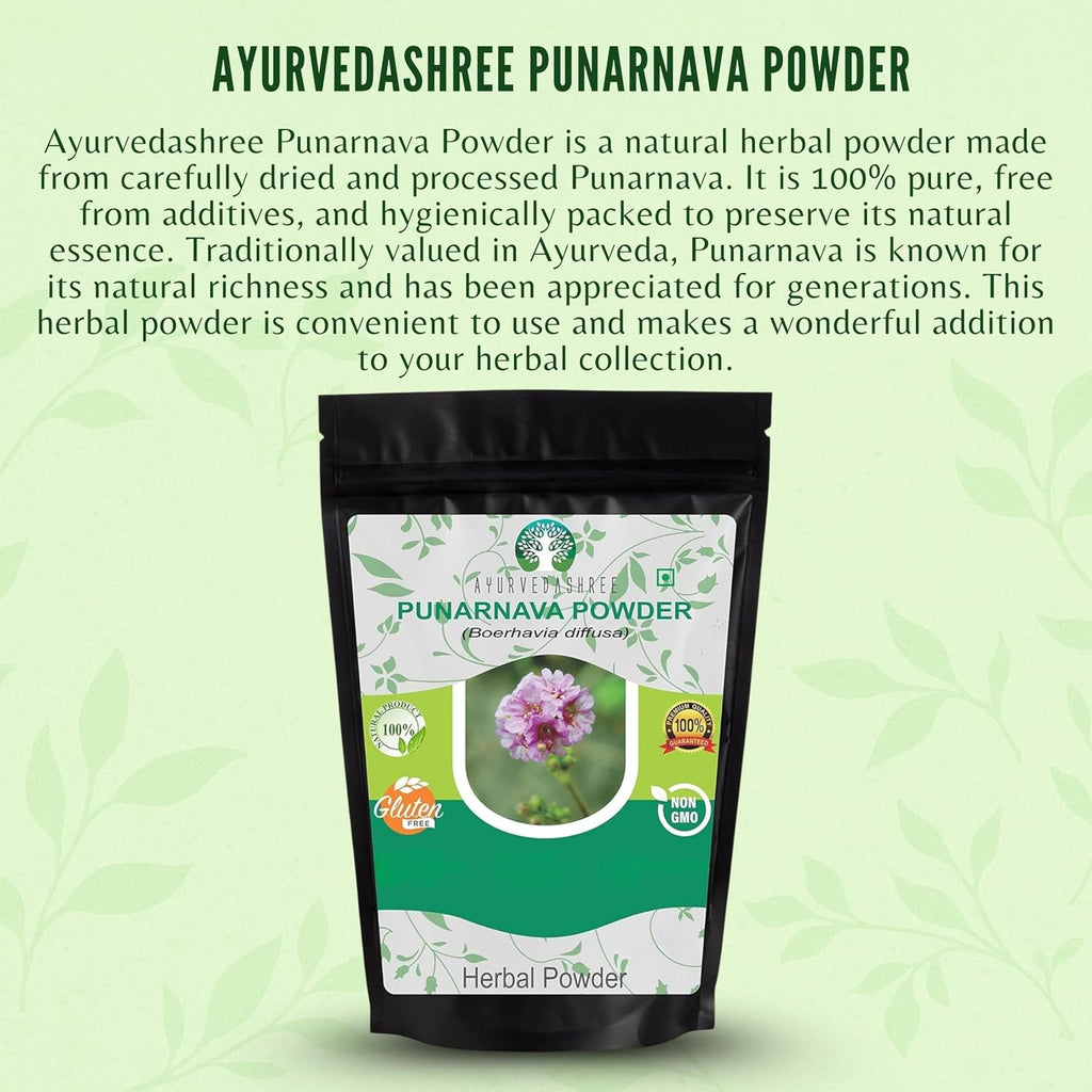 AYURVEDASHREE Punarnava Powder 200 g | Boerhavia diffusa | Vegano, sin gluten