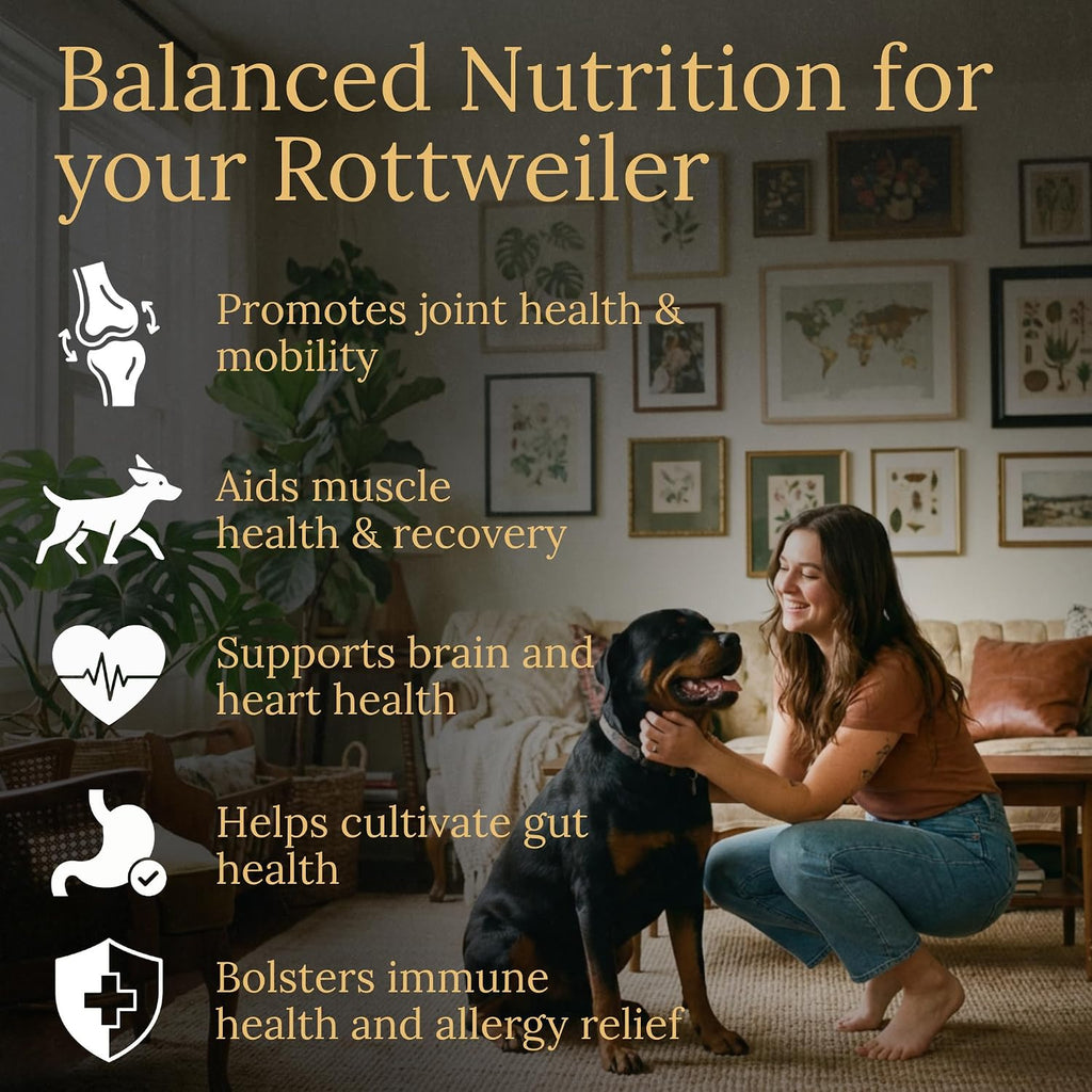 Multivitamínicos Prestige Breed, Nutrición Equilibrada para tu Rottweiler, 90 unidades, Fabricado en EE. UU. con Auténtico Bacon