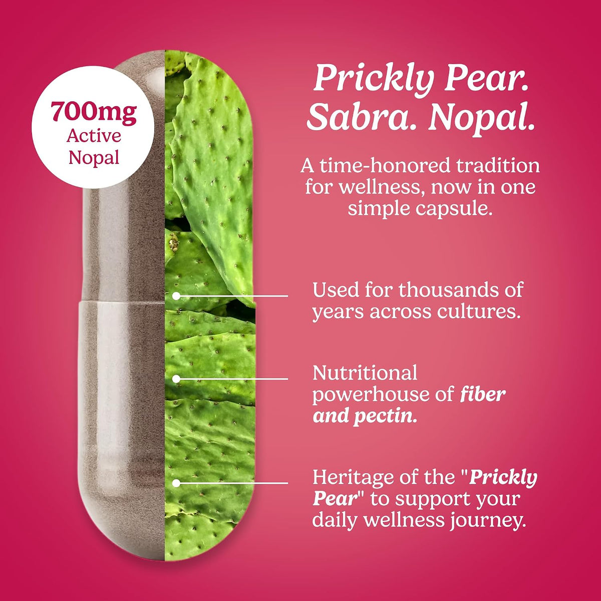 Santo Remedio Nopal, 700 mg, 180 Cápsulas (90 Raciones) - Suplemento Alimenticio de Higo Chumbo – Image 3