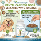 Nutrition Strength Cuidado Dental para Perros - Eliminador Natural de Placa y Sarro con Algas Orgánicas, Hojas de Fresa y Semillas de Calabaza - 120 Comprimidos