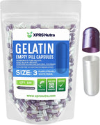 Cápsulas Vacías de Gelatina Tamaño 3 - 100 uds - XPRS Nutra (Púrpura Perla/Blanco)