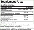 Bronson DIM Balance+ con Calcio D-Glucarato, Extracto de Brotes de Brócoli y Vitamina D3 | 200 mg de DIM por Cápsula | Apoya el Metabolismo del Estrógeno y el Equilibrio Hormonal | 60 Cápsulas Vegetales