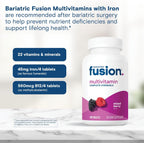 Bariatric Fusion Multivitamínico con Hierro - 120 Comprimidos Masticables - Sabor Berry Mixto