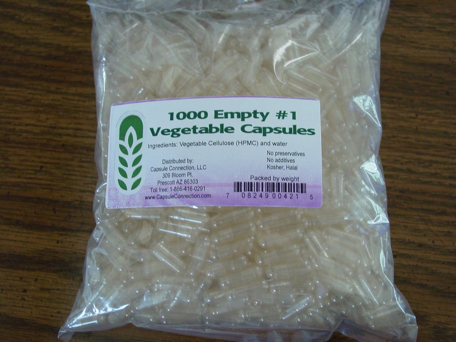 Capsule Connection 1000 Cápsulas Vegetales Vacías Tamaño #1