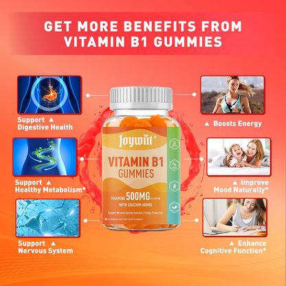 Joywiit Gominolas de Vitamina B1 500mg, – La tiamina contribuye al funcionamiento normal del corazón. – Image 3