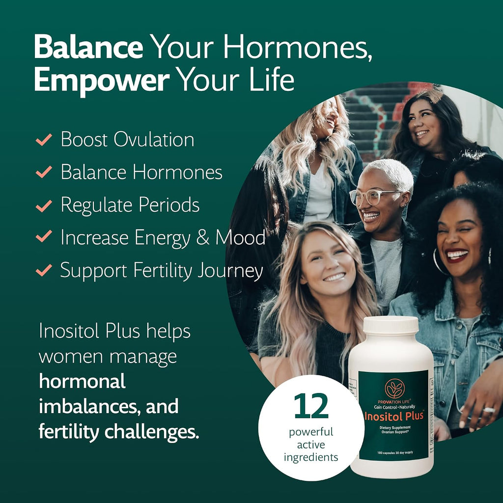 Inositol Plus para Mujeres | Fórmula 40:1 Myo-Inositol y D-Chiro Inositol con 12 Ingredientes | 120 Cápsulas