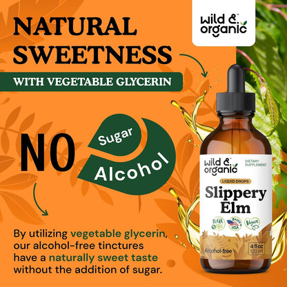Wild & Organic Slippery Elm Liquid Drops - – Base de glicerina vegetal, apta para dietas veganas. – Image 6