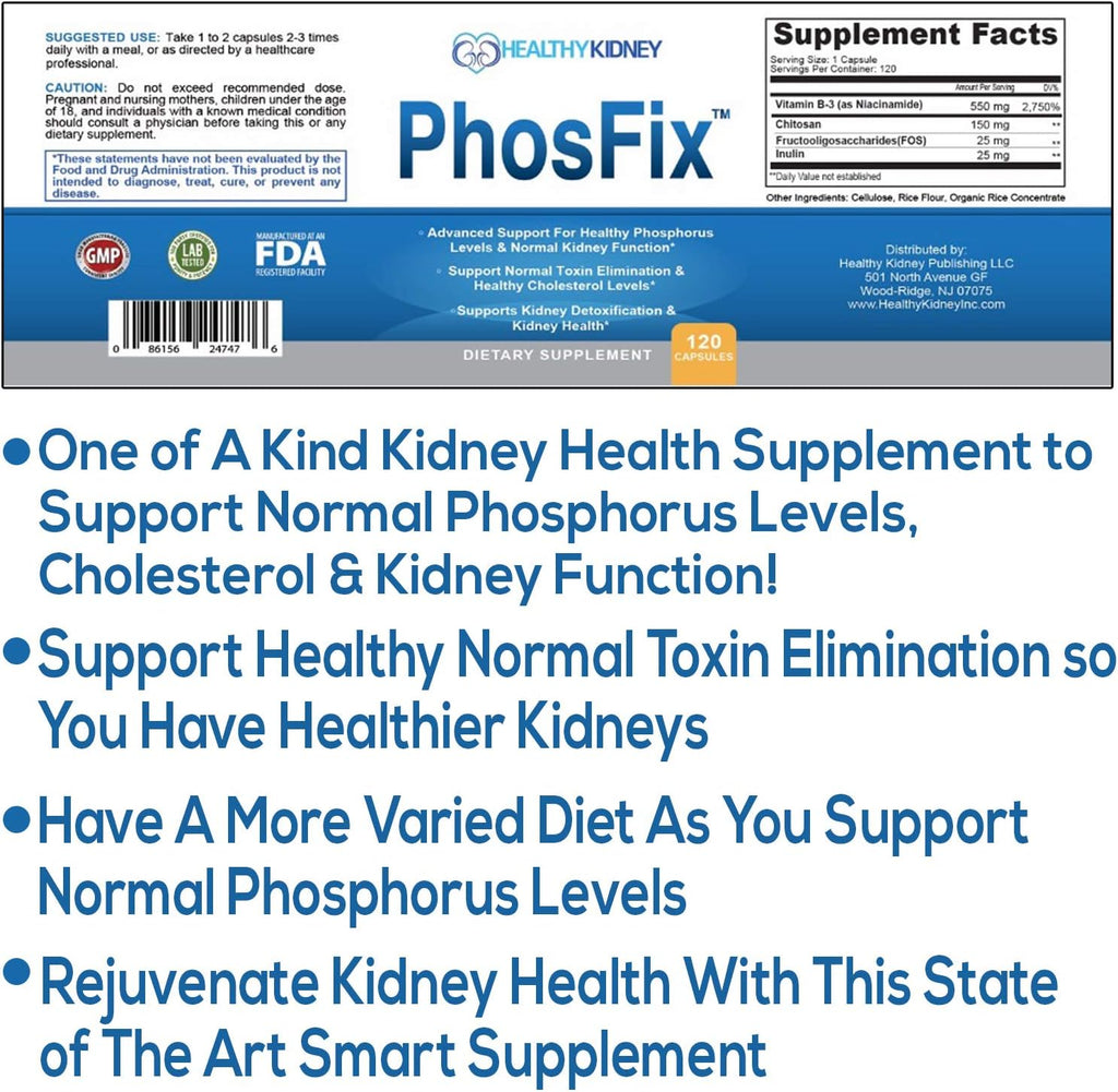 PhosFix 120 Comprimidos - Complemento para el Equilibrio del Fósforo