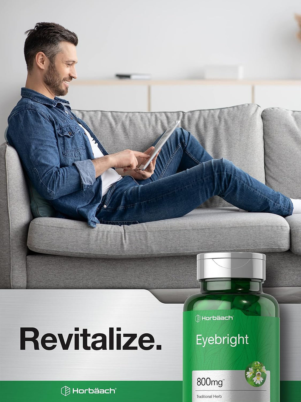 Horbäach Suplemento Herbal de Eyebright | 180 Cápsulas | Sin OGM, Sin Gluten