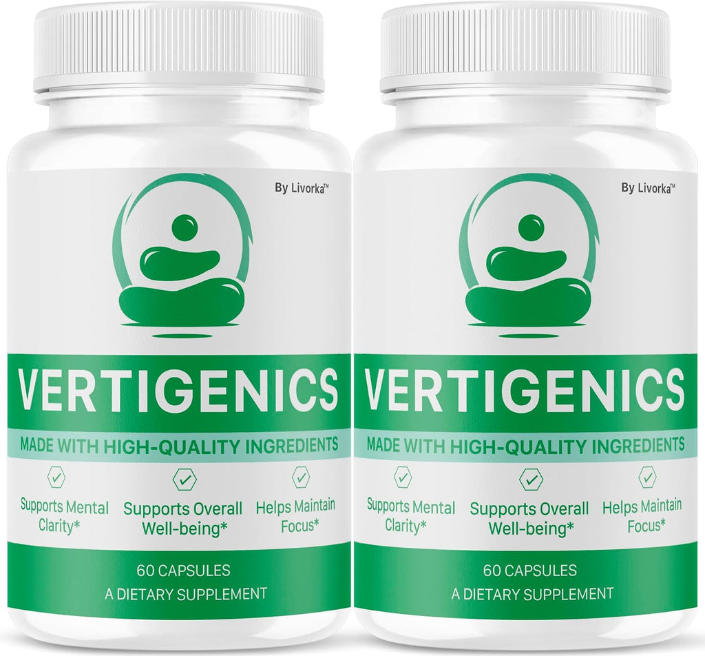 Vertigenics Cápsulas (Pack de 2) - Suplemento Avanzado para la Salud Cerebral, Fórmula Natural, 120 Cápsulas para 2 Meses