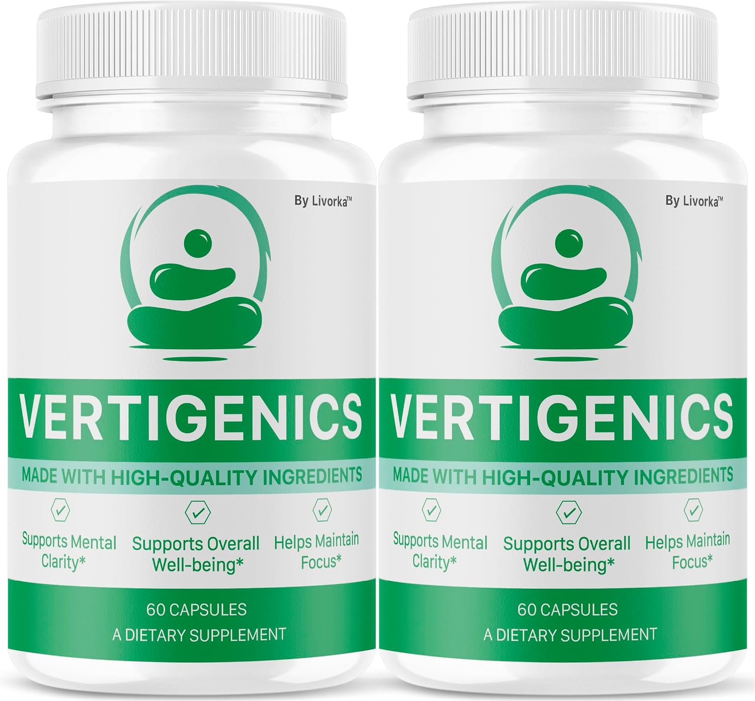 Vertigenics Cápsulas (Pack de 2) - Suplemento Avanzado para la Salud Cerebral, Fórmula Natural, 120 Cápsulas para 2 Meses