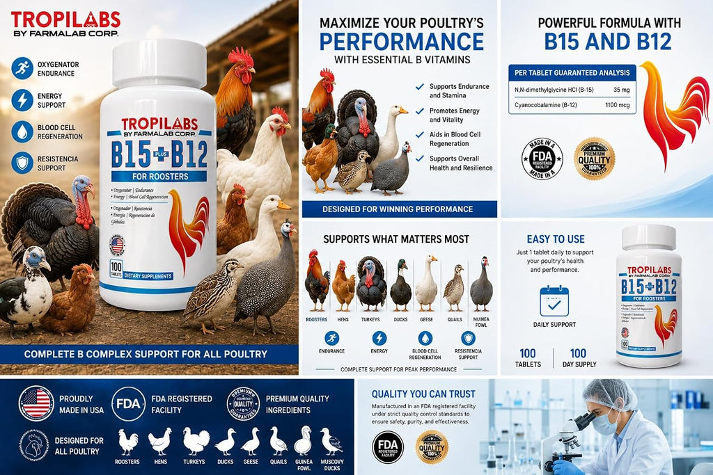Farmalab B12 B15 para Gallos - 100 Comprimidos