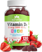Vitamina D3 Gominolas para Niños - 1000 UI - Sabor Fresa - 120 Gominolas