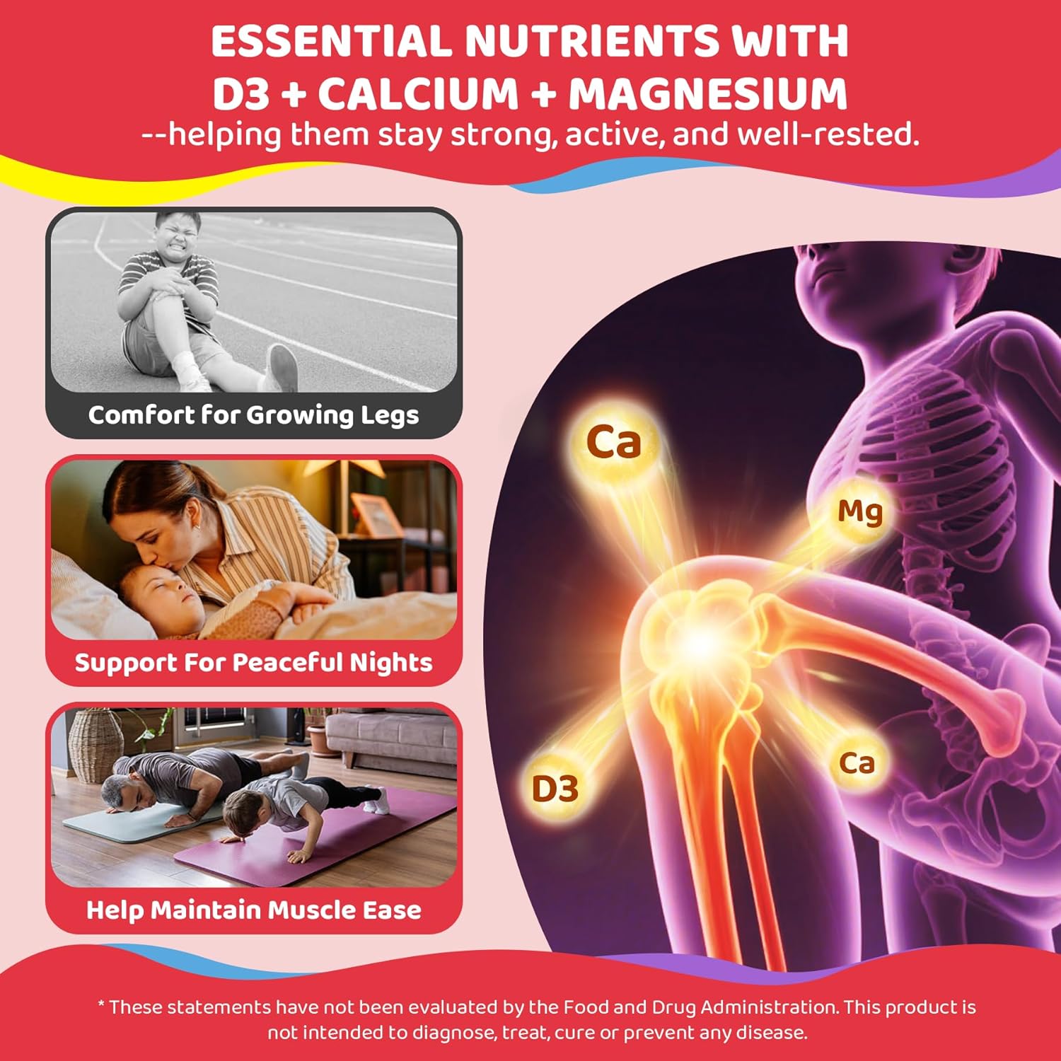 Gominolas líquidas de vitamina D3, K2 y calcio para niños y adolescentes, 1000 UI / 2000 UI D3 con magnesio, omega-3 de algas, vitaminas para huesos y dientes, absorción de calcio, cerebro e inmunidad, sin azúcar, pack de 2