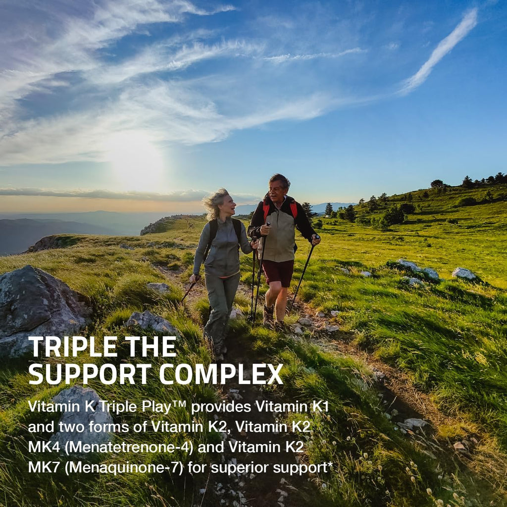 Vitamin K Triple Play: Complejo de vitamina K1, K2 MK7 y K2 MK4, 180 cápsulas