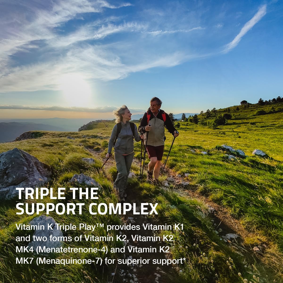 Vitamin K Triple Play: Complejo de vitamina K1, K2 MK7 y K2 MK4, 180 cápsulas