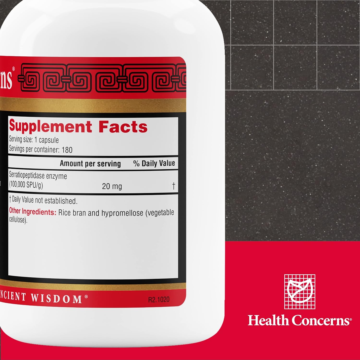 Health Concerns Serramend – Suplemento de Serrapeptasa para el Apoyo Inmunológico – Enzima Proteolítica – Circulación Sanguínea – 180 Cápsulas
