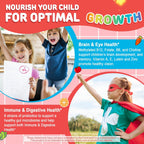 Neviss Multivitamínico Infantil en Gominolas + Calcio, Probióticos, Vitamina D3, C, B12 Metilada y Metilfolato - 60 Gominolas