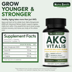 Arazo Nutrition AKG Suplemento Antiedad y Energía con Vitamina B6, Vitamina C y L-Arginina - 60 Cápsulas