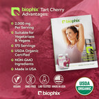biophix Polvo de Cereza Ácida Orgánica Extracto 20:1 - 350 g (12.3 oz) - Superalimento Natural - Sin Azúcar Añadido - Vegano