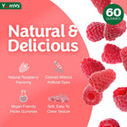 YUM-V'S Glucose Gummies – Gominolas de Glucosa de Acción Rápida – 60 Gominolas Masticables – Sabor Natural a Bayas – Vegano, Sin Gluten