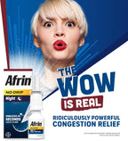 Afrin No Drip Night Spray Nasal - Alivio Rápido de la Congestión Nasal con Manzanilla, 15 ml