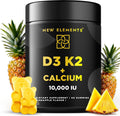 New Elements Vitamin D3 K2 Gummies 10000 IU con Calcio 100mg