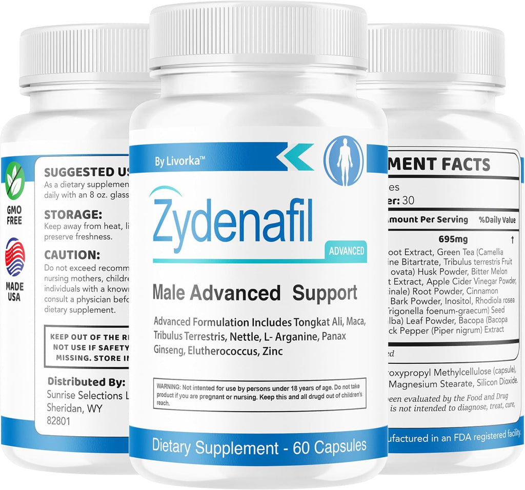 Zydenafil Pills para Hombres – Fórmula Avanzada, 60 Cápsulas