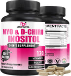 BMVINVOL Myo-Inositol y D-Chiro Inositol 2050mg con Folato, Vitamina D y Ashwagandha - 120 Cápsulas