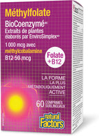 Natural Factors BioCoenzymated Metilfolato 1000 mcg, 60 Comprimidos
