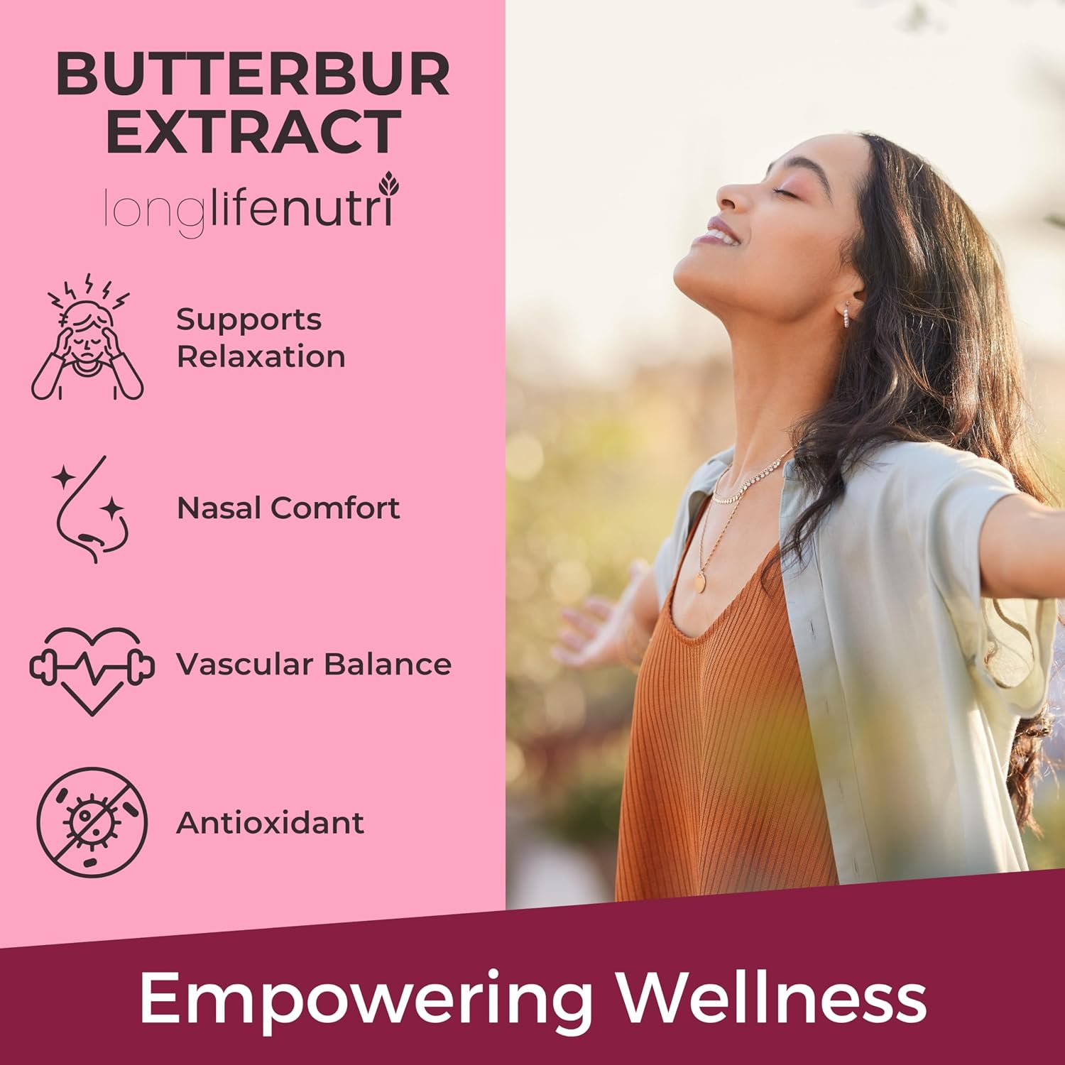 Extracto de Petasites (Butterbur) 100mg - 180 Cápsulas Vegetales - LongLifeNutri