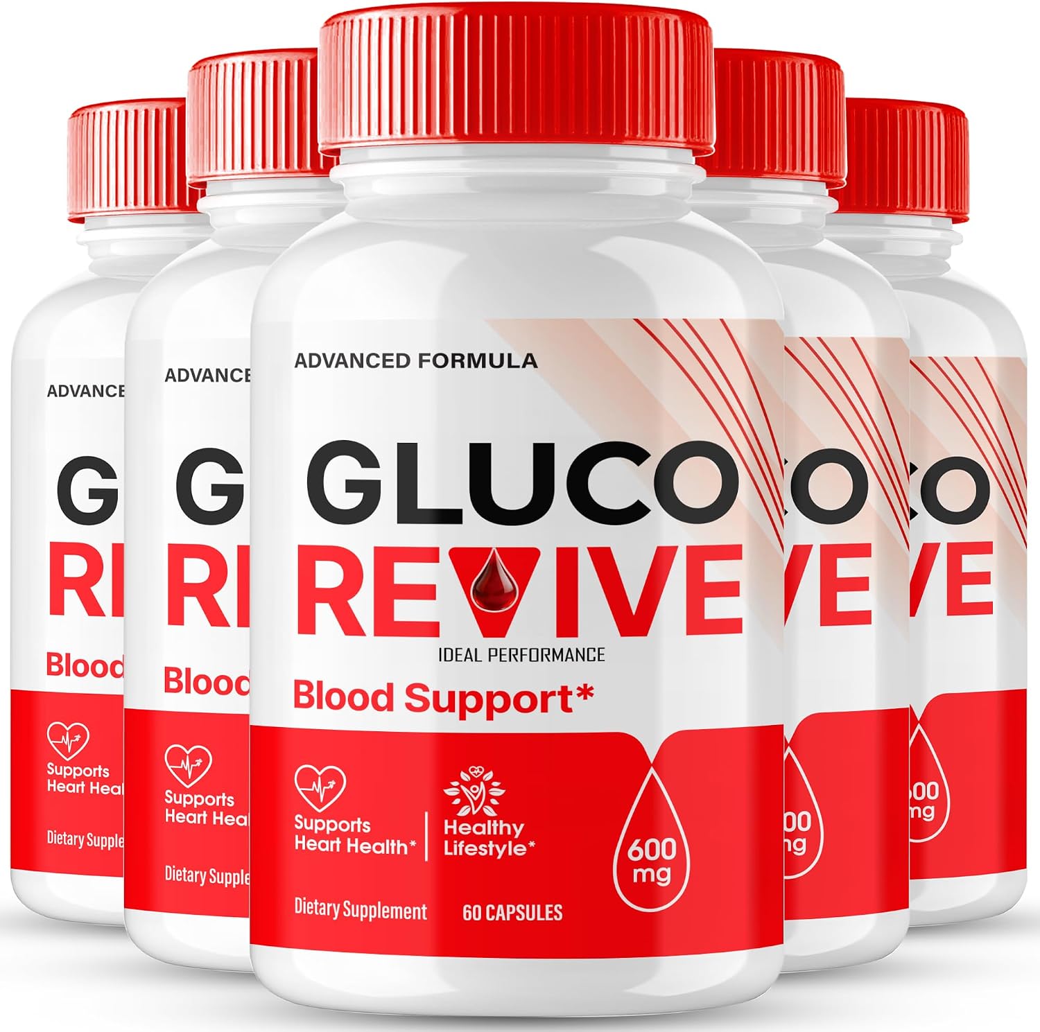 Gluco Revive Cápsulas, Suplemento GlucoRevive para el Bienestar - Fórmula Avanzada Natural de Máxima Potencia (5 Pack)