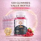Biotic's Gain Biotin Gummies, 10000 mcg, Apoyo para Cabello, Piel y Uñas, con Vitaminas A C D E B6 B12 y Zinc, Vegano, Sin Azúcar, 120 Gominolas