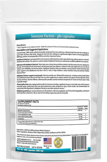 BodyBoost Calostro Bovino en Cápsulas, 450 – Lactoferrina: Una glicoproteína con capacidad para unir hierro y – Image 2