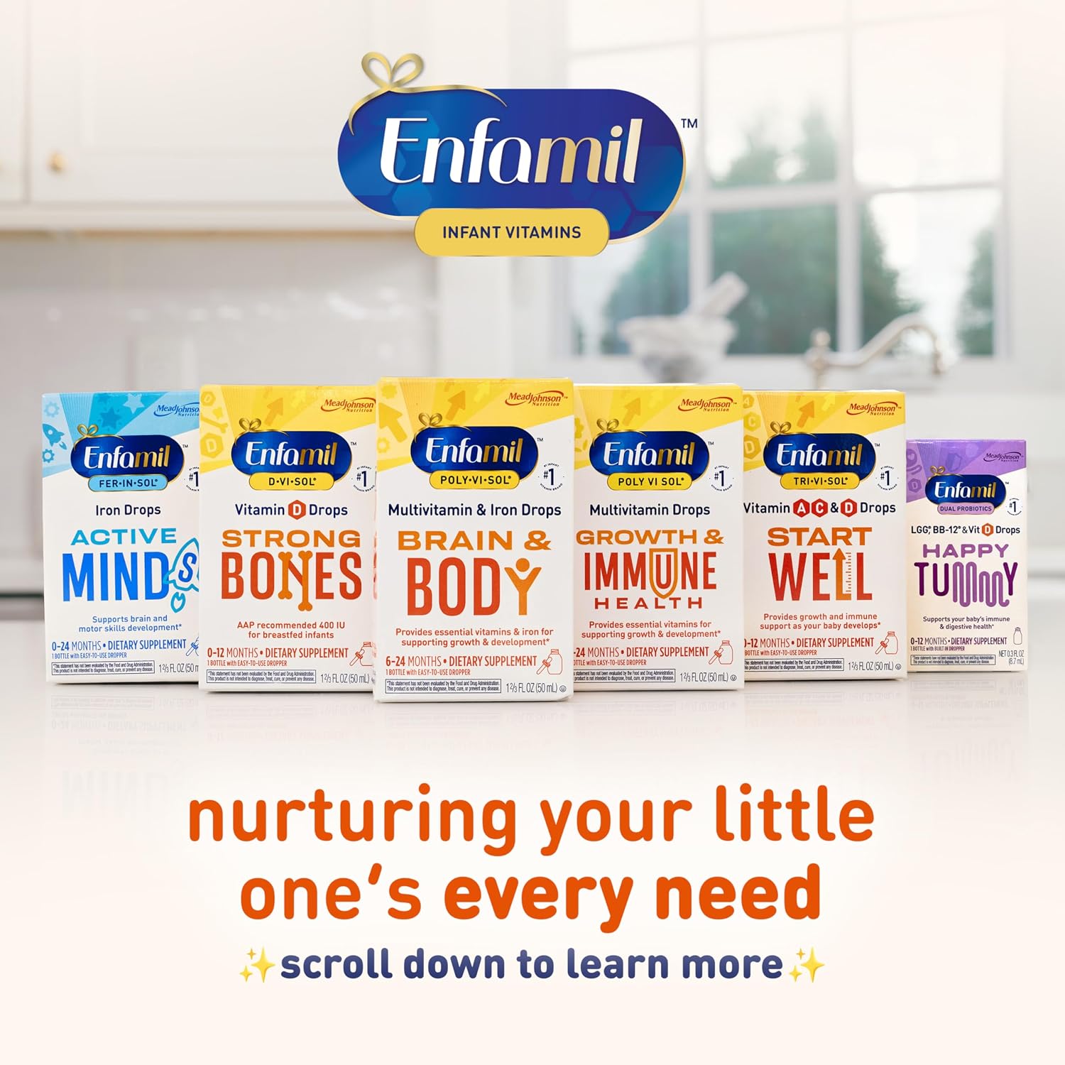 Enfamil Poly-Vi-Sol con Hierro Gotas Multivitamínicas Líquidas, 50 mL (Pack de 3)